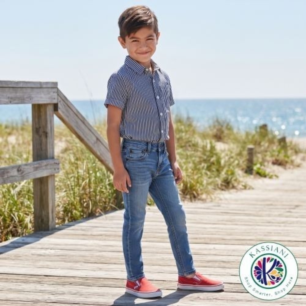 Signature by Levi Strauss Boys Adjustable Waist Skinny Fit Jeans Blue Size 7R